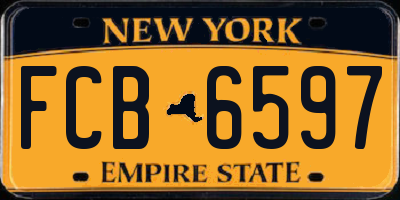 NY license plate FCB6597