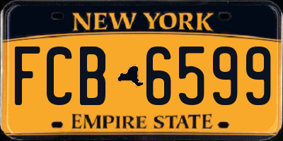 NY license plate FCB6599