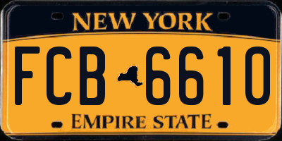 NY license plate FCB6610