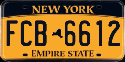 NY license plate FCB6612