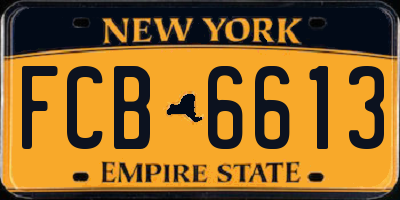 NY license plate FCB6613