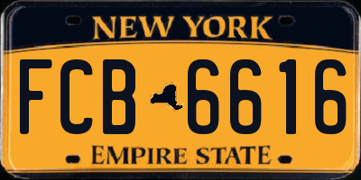 NY license plate FCB6616