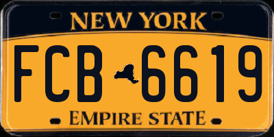 NY license plate FCB6619