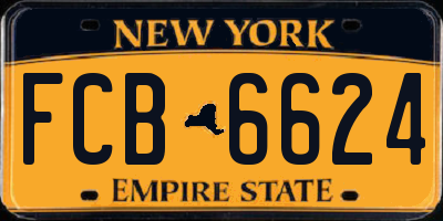 NY license plate FCB6624