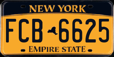 NY license plate FCB6625