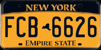 NY license plate FCB6626