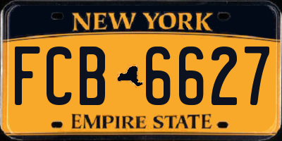 NY license plate FCB6627