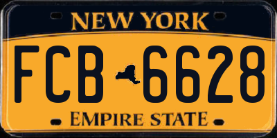 NY license plate FCB6628