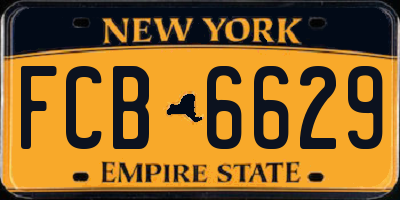 NY license plate FCB6629