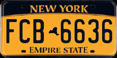 NY license plate FCB6636