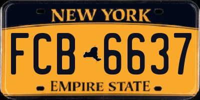 NY license plate FCB6637