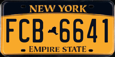 NY license plate FCB6641