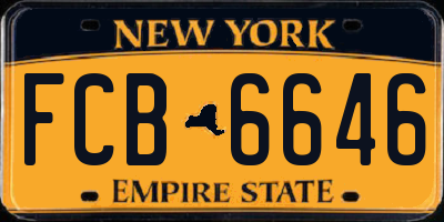 NY license plate FCB6646