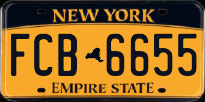 NY license plate FCB6655