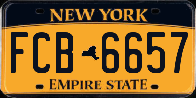 NY license plate FCB6657