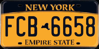 NY license plate FCB6658