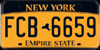 NY license plate FCB6659