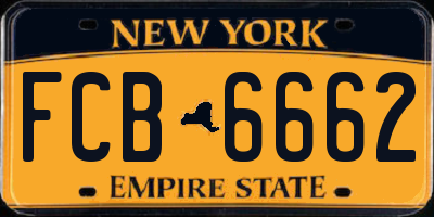 NY license plate FCB6662