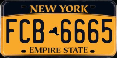 NY license plate FCB6665