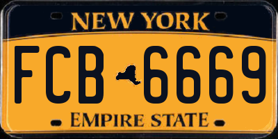 NY license plate FCB6669