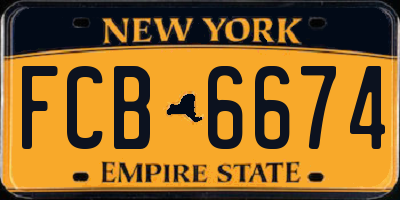 NY license plate FCB6674