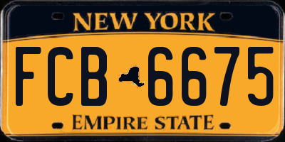 NY license plate FCB6675