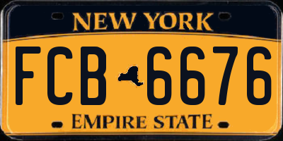 NY license plate FCB6676