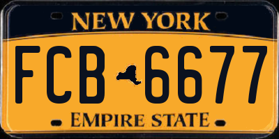 NY license plate FCB6677