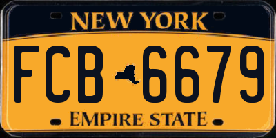 NY license plate FCB6679