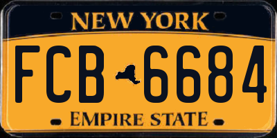 NY license plate FCB6684