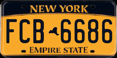 NY license plate FCB6686