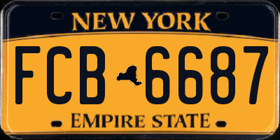 NY license plate FCB6687