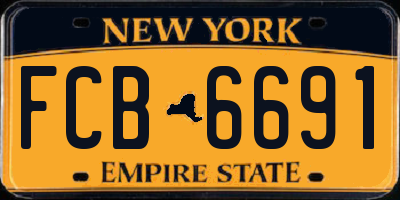 NY license plate FCB6691
