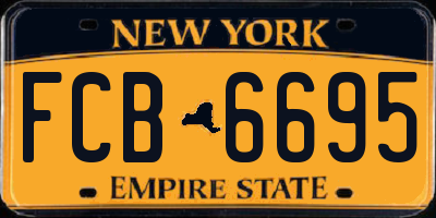 NY license plate FCB6695