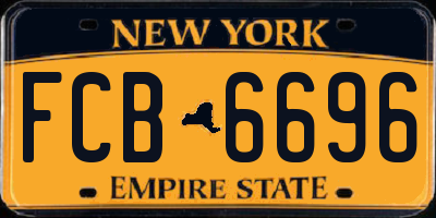 NY license plate FCB6696