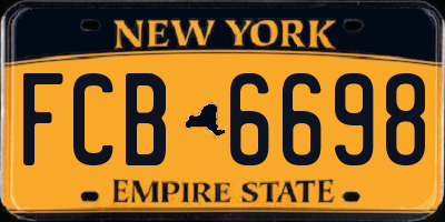 NY license plate FCB6698