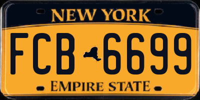 NY license plate FCB6699