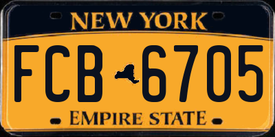 NY license plate FCB6705