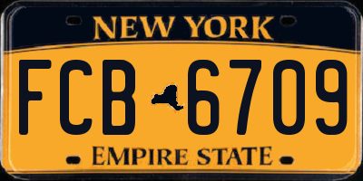NY license plate FCB6709