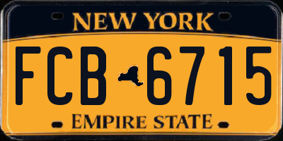 NY license plate FCB6715