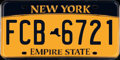 NY license plate FCB6721