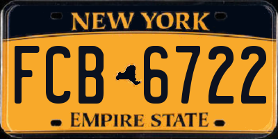 NY license plate FCB6722
