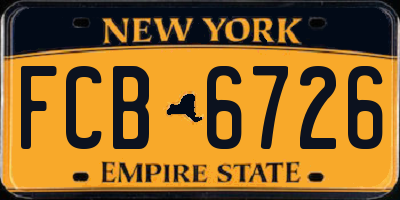 NY license plate FCB6726