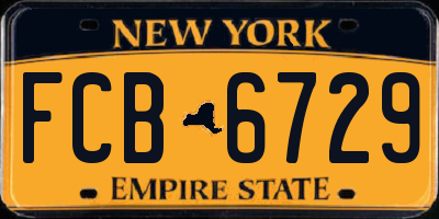 NY license plate FCB6729