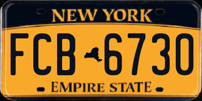 NY license plate FCB6730