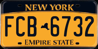 NY license plate FCB6732