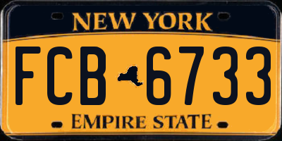 NY license plate FCB6733