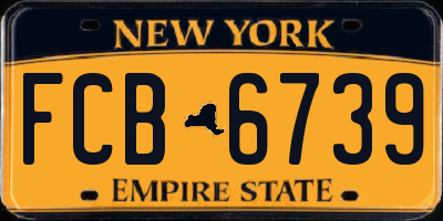 NY license plate FCB6739