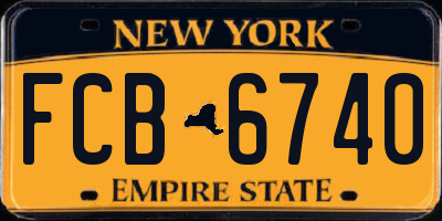 NY license plate FCB6740