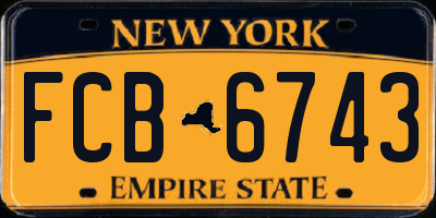 NY license plate FCB6743